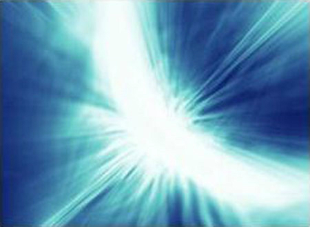 Picture of a bright light on blue background